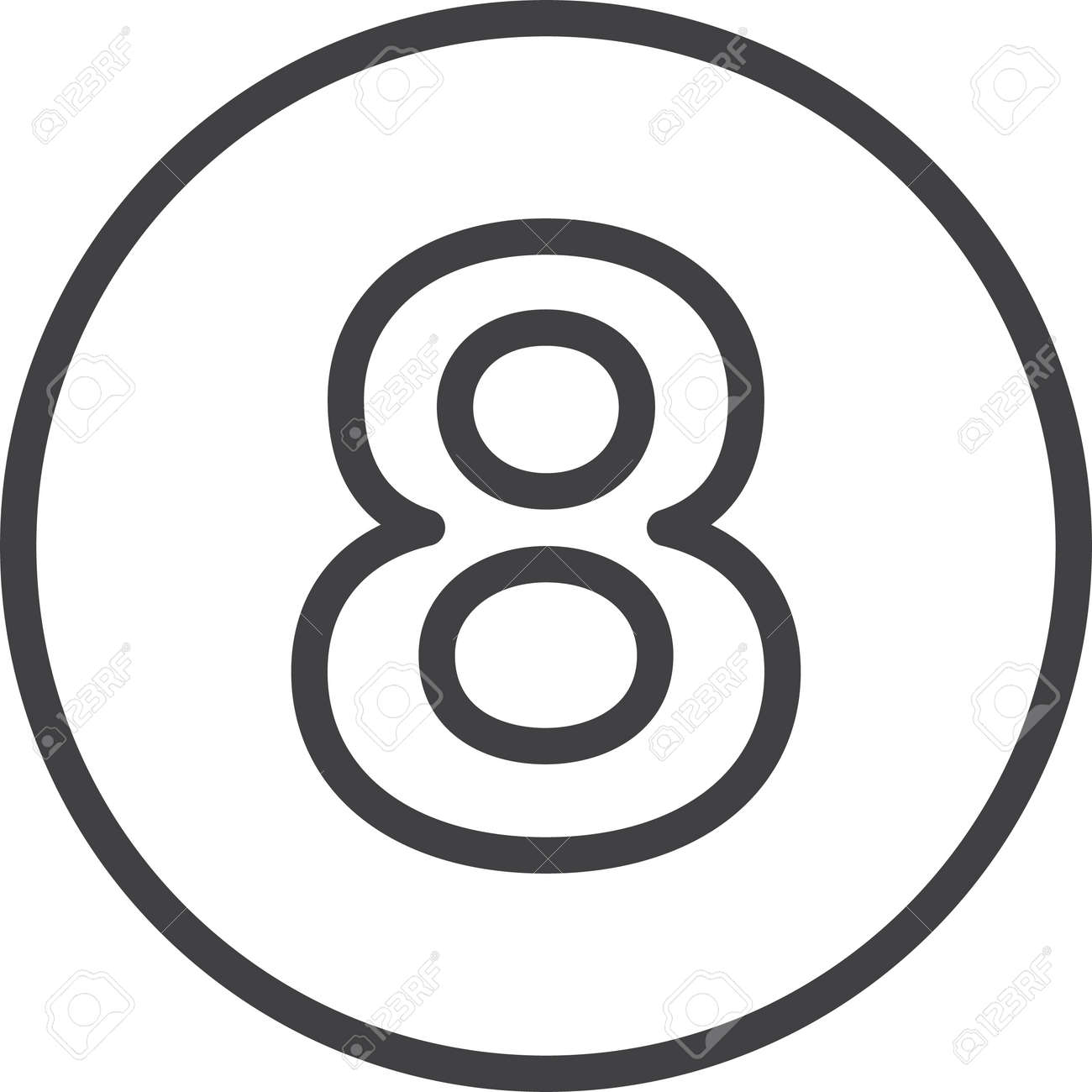 公式限定 福袋 - 公式通販オンラインショップ Eight, Number 8 Line Icon, Linear Circular Sign Royalty Free リール