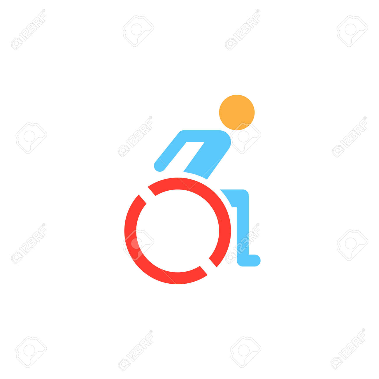 wheelchair icon vector handicap solid logo illustration colorful