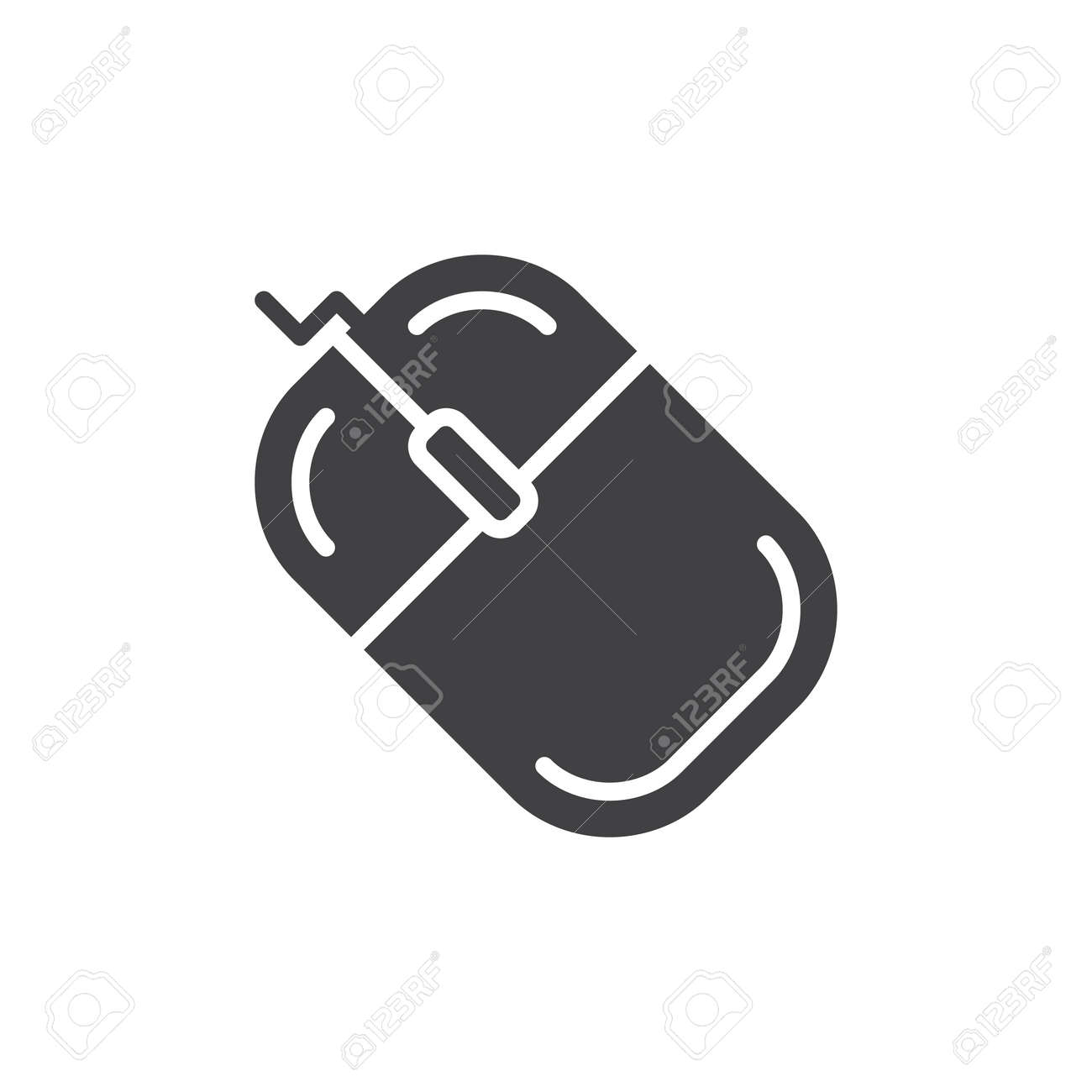 computer mouse icon vector filled flat sign solid pictogram