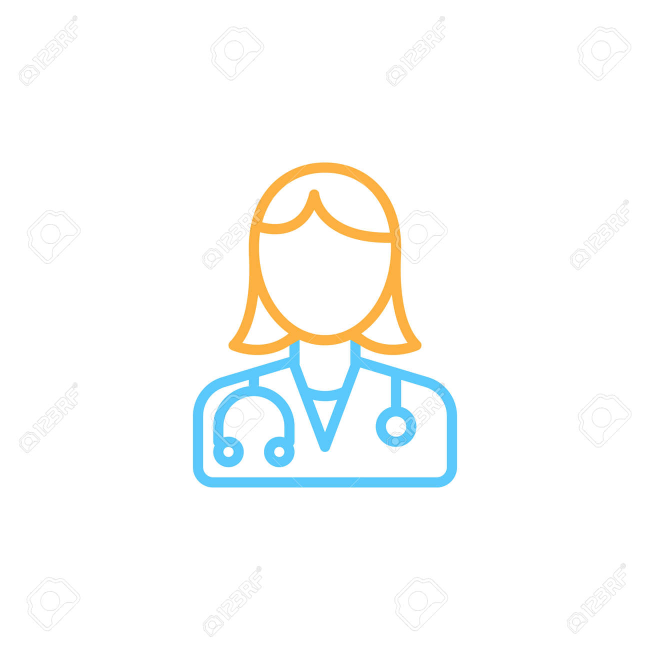 Female Doctor Line Icon, Physician Outline Vector Logo Illustration, Linear  Colorful Pictogram Isolated On White Royalty Free SVG, Cliparts, Vectors,  and Stock Illustration. Image 77920995., image size:1300x1300