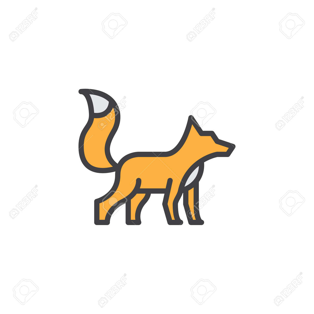 fox filled outline icon line vector sign linear colorful pictogram fox outline