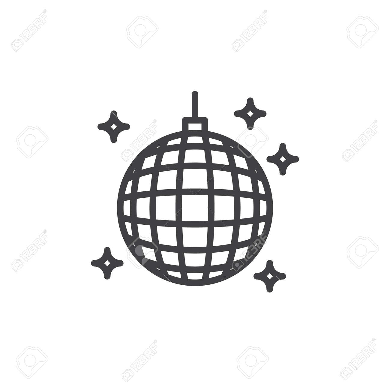Disco Ball Line Icon, Outline Vector Sign, Linear Style Pictogram Isolated  On White. Night Club Symbol, Logo Illustration. Editable Stroke. Pixel  Perfect Royalty Free SVG, Cliparts, Vectors, and Stock Illustration. Image  80563651., image size:1300x1300