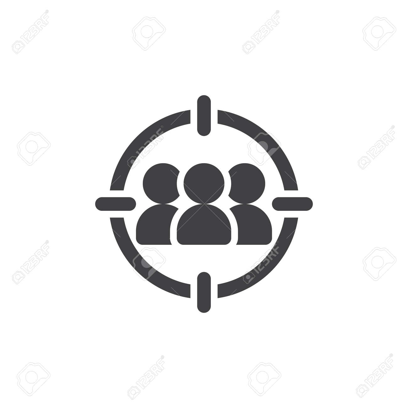 target audience icon vector filled flat sign solid pictogram target audience