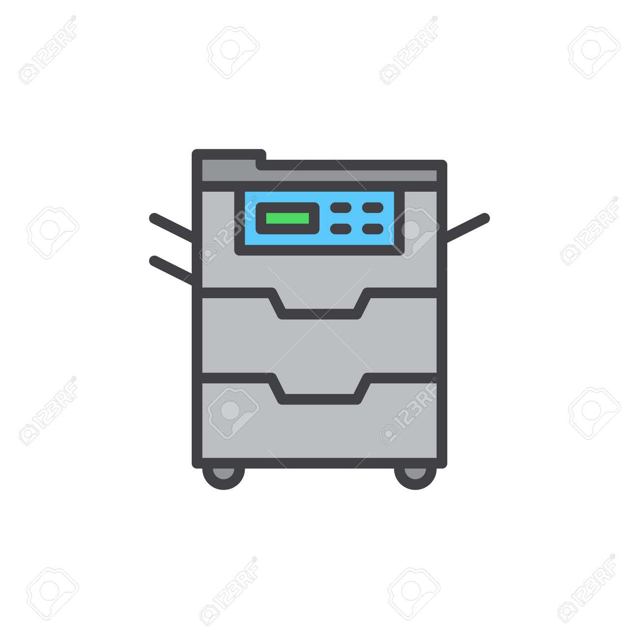 Kopierte Maschine Fullte Entwurfsikone Linie Vektorzeichen Lineares Buntes Piktogramm Das Auf Weiss Lokalisiert Wurde Dokumentenkopierersymbol Logoillustration Pixel Perfekte Vektorgrafiken Lizenzfrei Nutzbare Vektorgrafiken Clip Arts