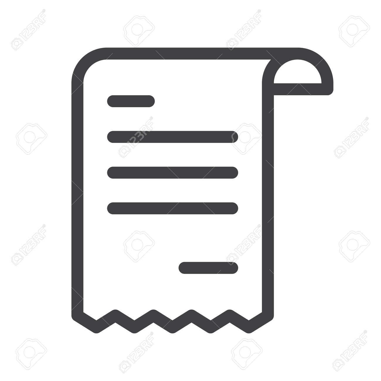 receipt line icon outline vector sign royalty free cliparts