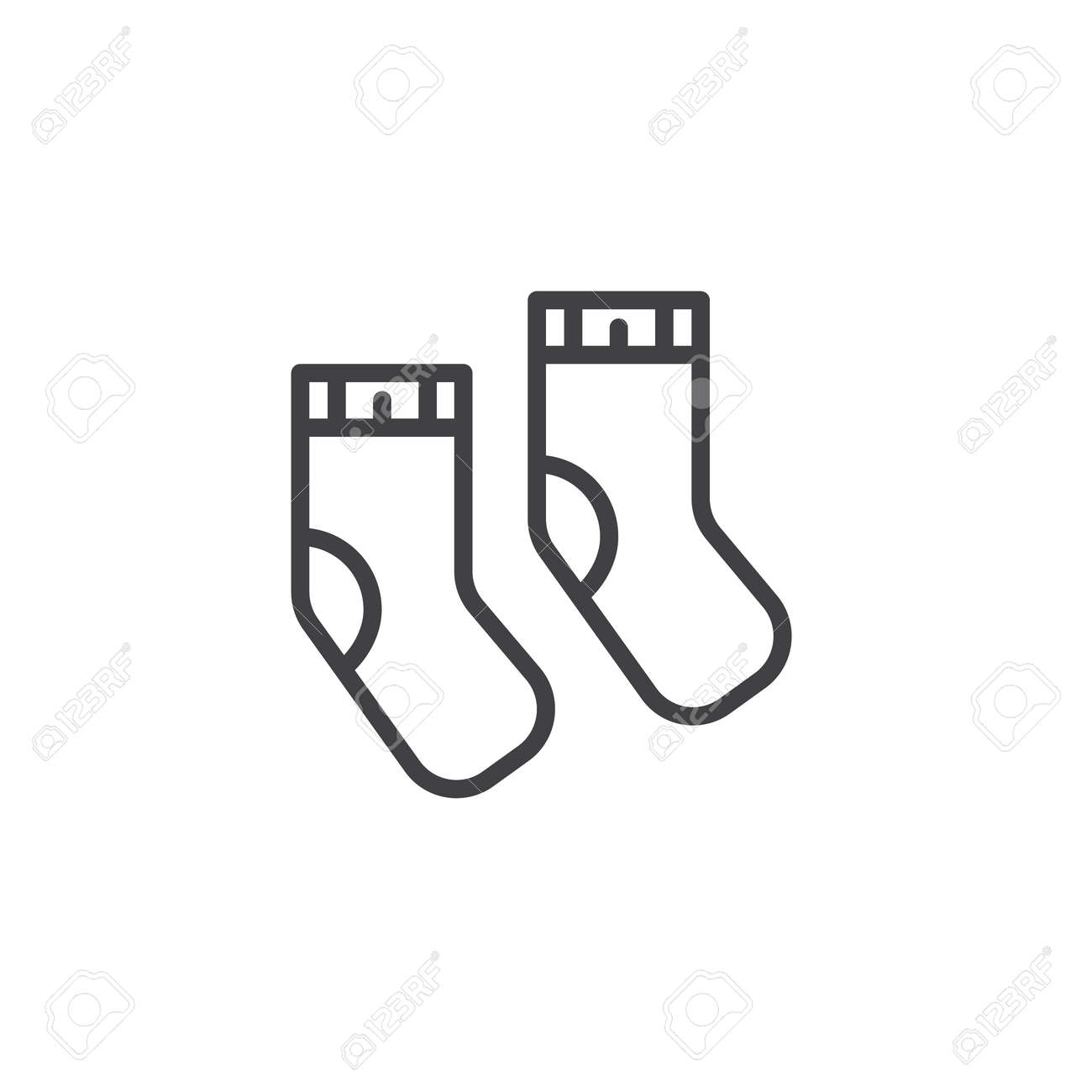 Chaussettes Bebe Ligne Icone Contour Vector Signe Pictogramme De Style Lineaire Isole Sur Blanc Symbole Illustration Avc Modifiable Clip Art Libres De Droits Vecteurs Et Illustration Image