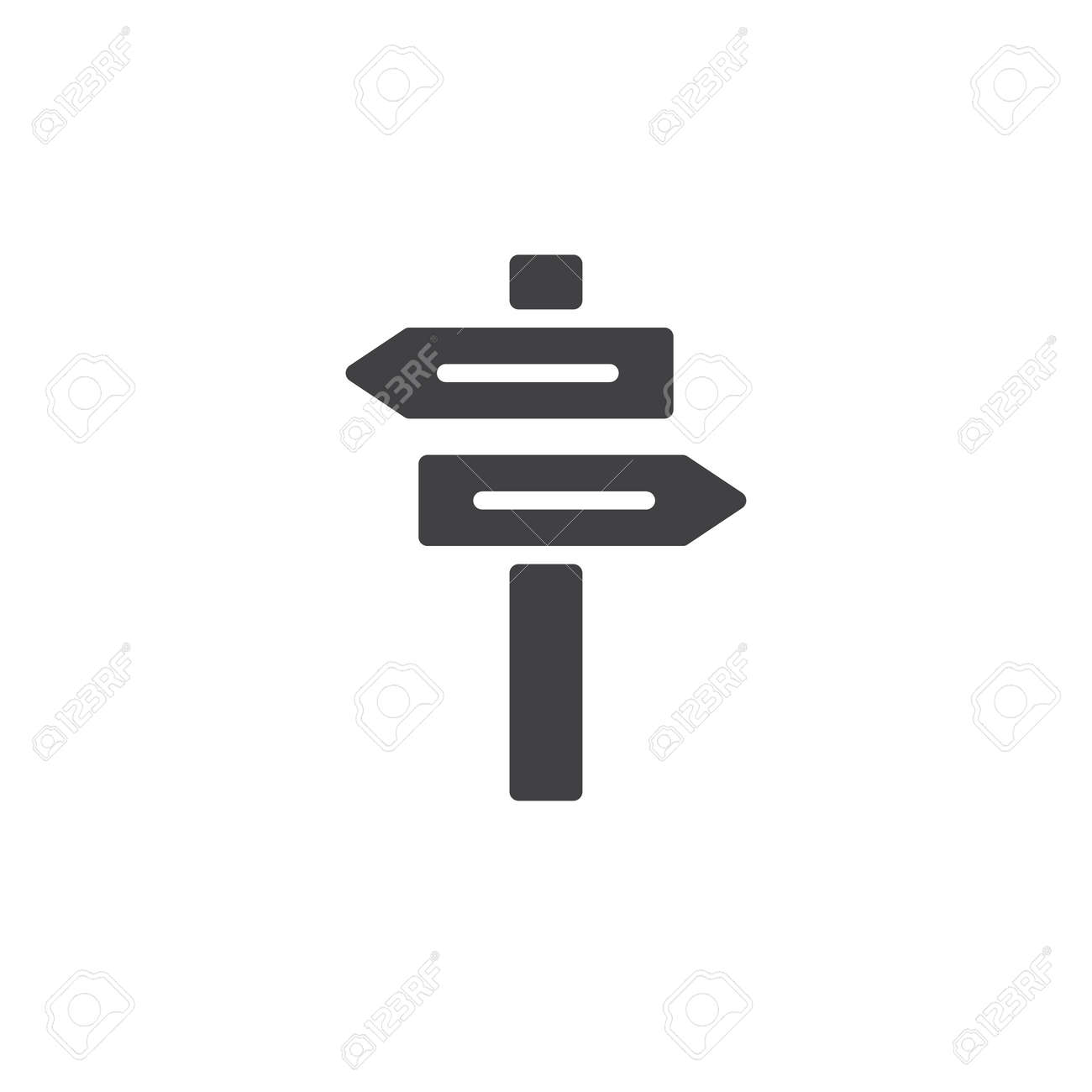 ストリートサインポストのアイコンベクトル 塗りつぶされたフラットサインは 白に孤立してソリッドピクトグラム シンボル ロゴイラスト のイラスト素材 ベクタ Image