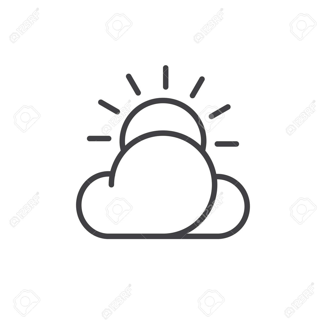 Partly Cloudy Day Line Icon Outline Vector Sign Linear Style Royalty Free Cliparts Vectors And Stock Illustration Image