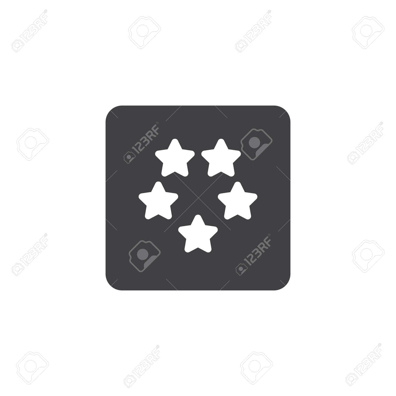 5 つ星ホテルの評価アイコンのベクトルはいっぱいフラット記号 白で隔離固体のピクトグラムです のイラスト素材 ベクタ Image 7224