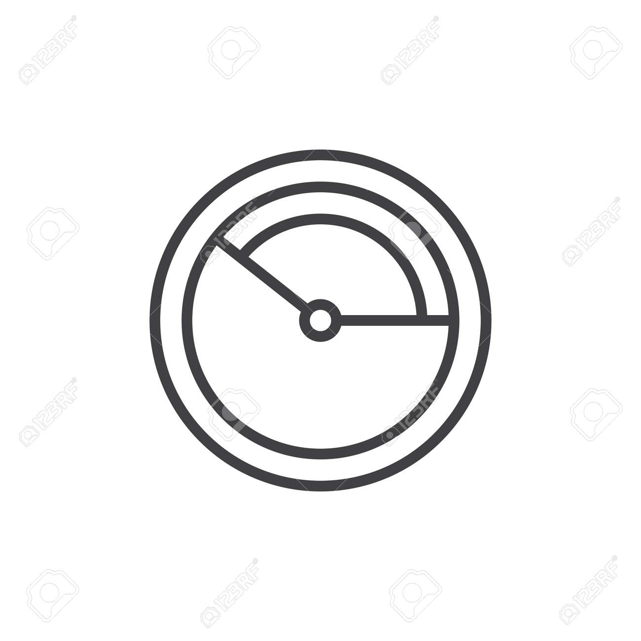 circular clock line icon outline vector sign linear style