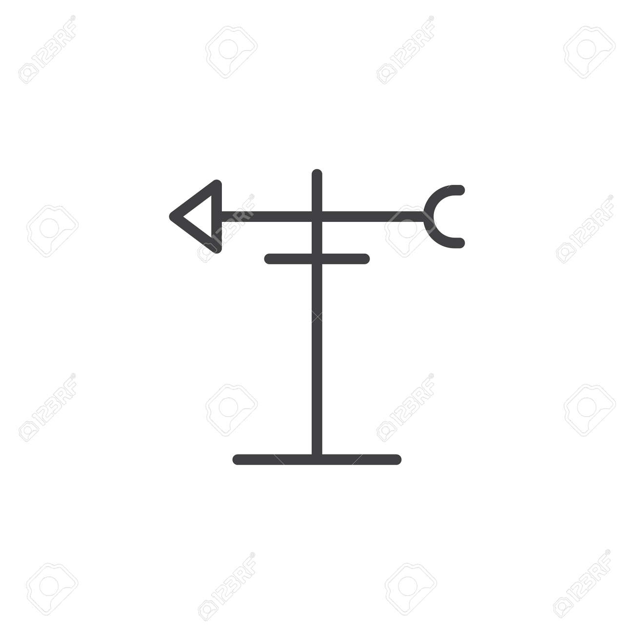 wind vane line icon outline vector sign linear style pictogram