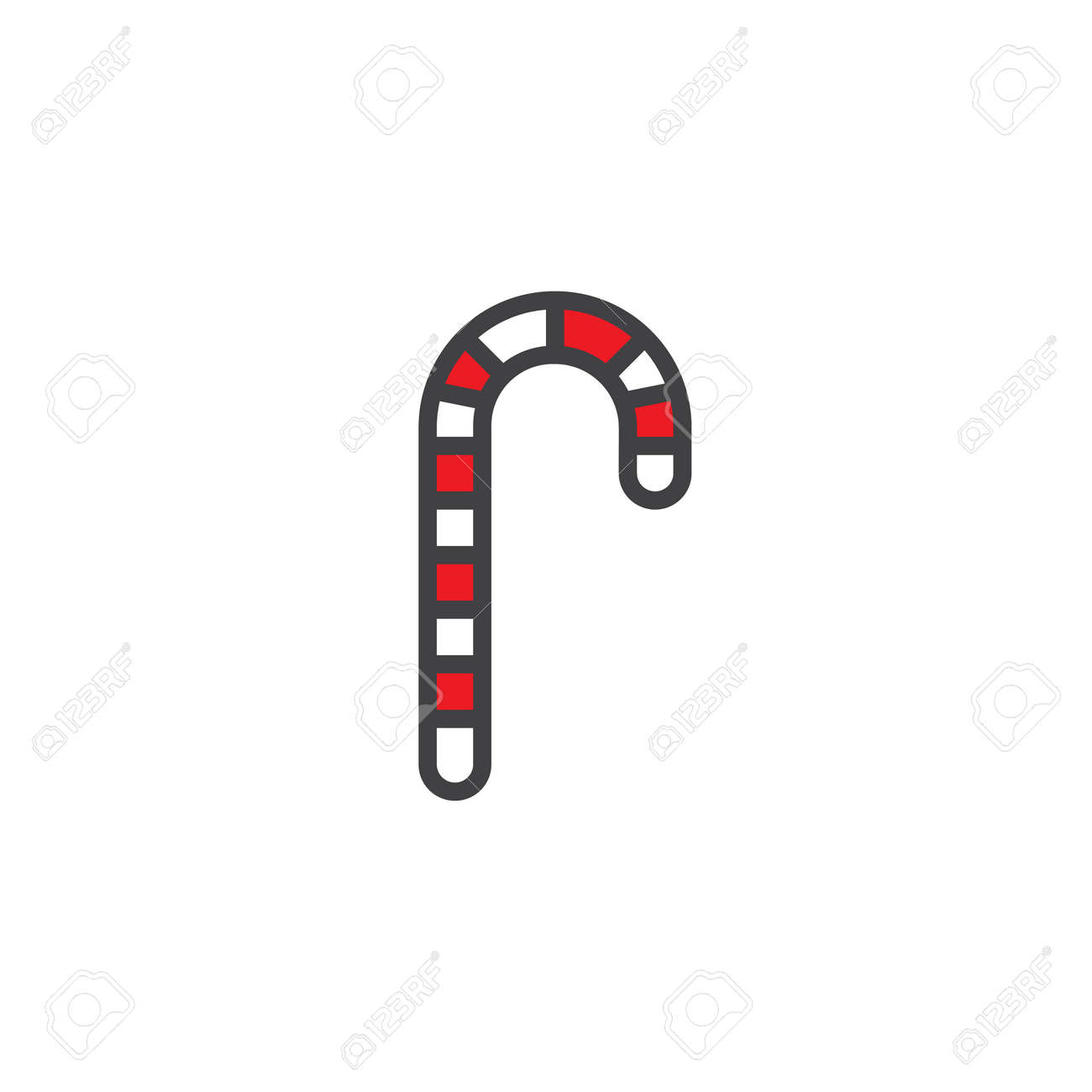 christmas candy cane filled outline icon line vector sign linear