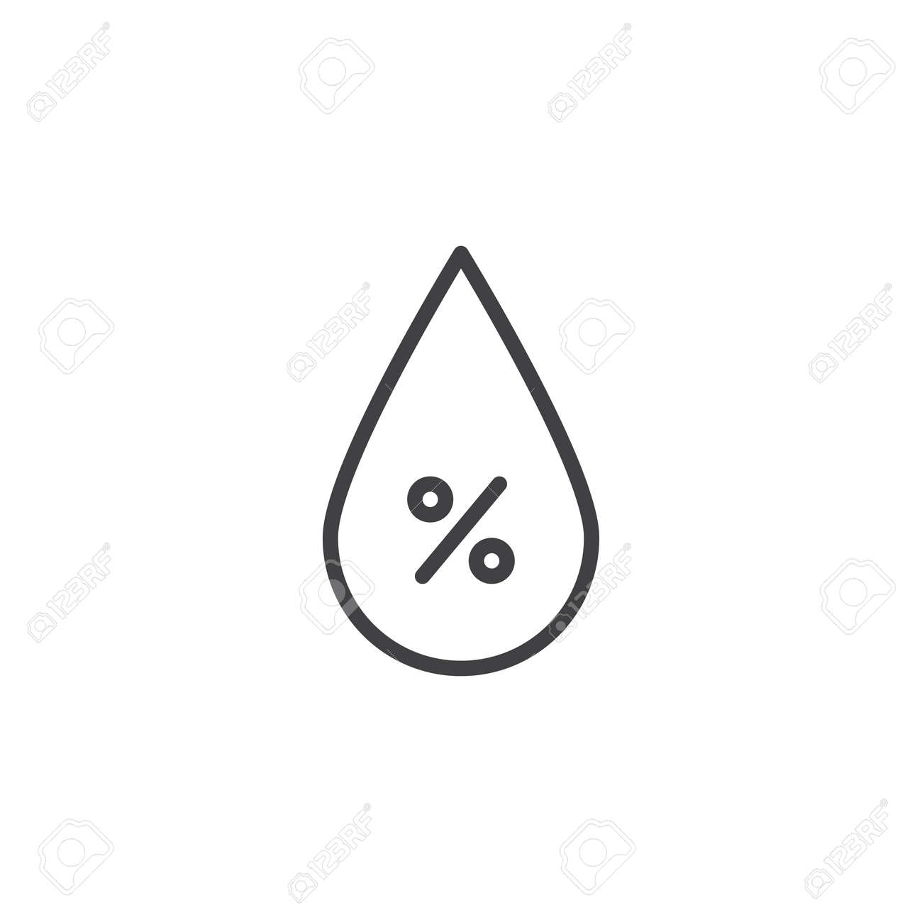 湿度ドロップラインアイコン アウトラインベクトル記号 白に分離された線形スタイルのピクトグラム 気圧計気象天気記号 ロゴイラスト 編集可能なストロークのイラスト素材 ベクタ Image