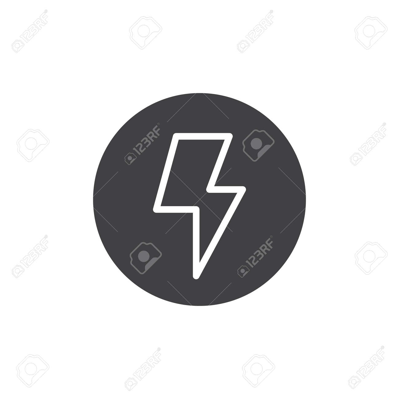 カメラフラッシュアイコンベクトル 塗りつぶされたフラットサイン 白に分離された固体ピクトグラム 稲妻のシンボル アイコンイラスト のイラスト素材 ベクタ Image