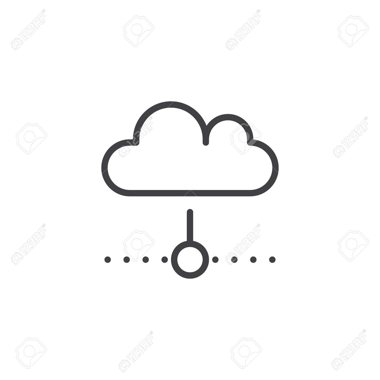 クラウドコンピューティングラインアイコン アウトラインベクトル記号 線形スタイルのピクトグラムは白で分離されています シンボル ロゴイラスト 編集可能なストロークのイラスト素材 ベクタ Image