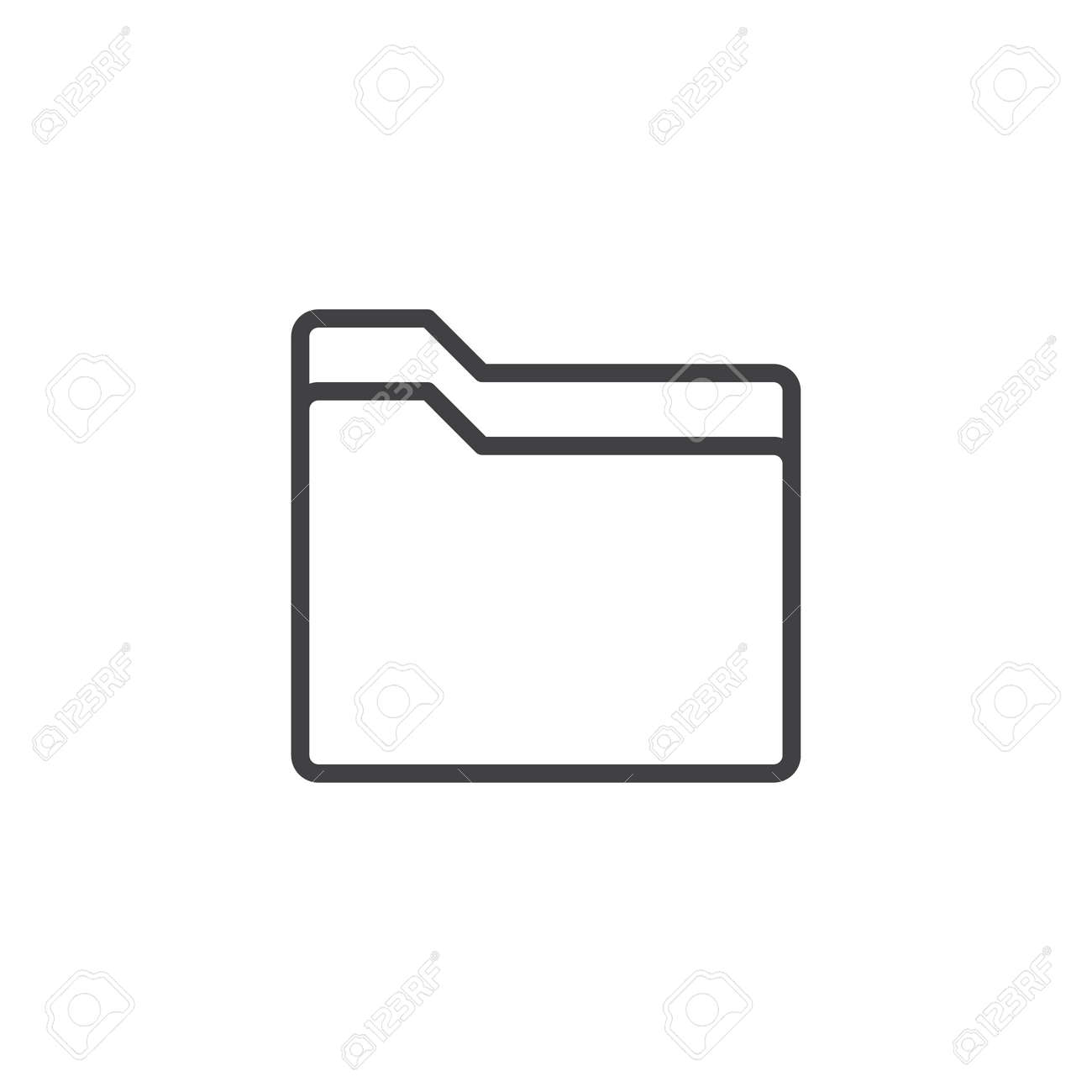 フォルダラインアイコン アウトラインベクトル記号 線形スタイルのピクトグラフを白で分離 ファイルシンボルイラストをアーカイブします のイラスト素材 ベクタ Image