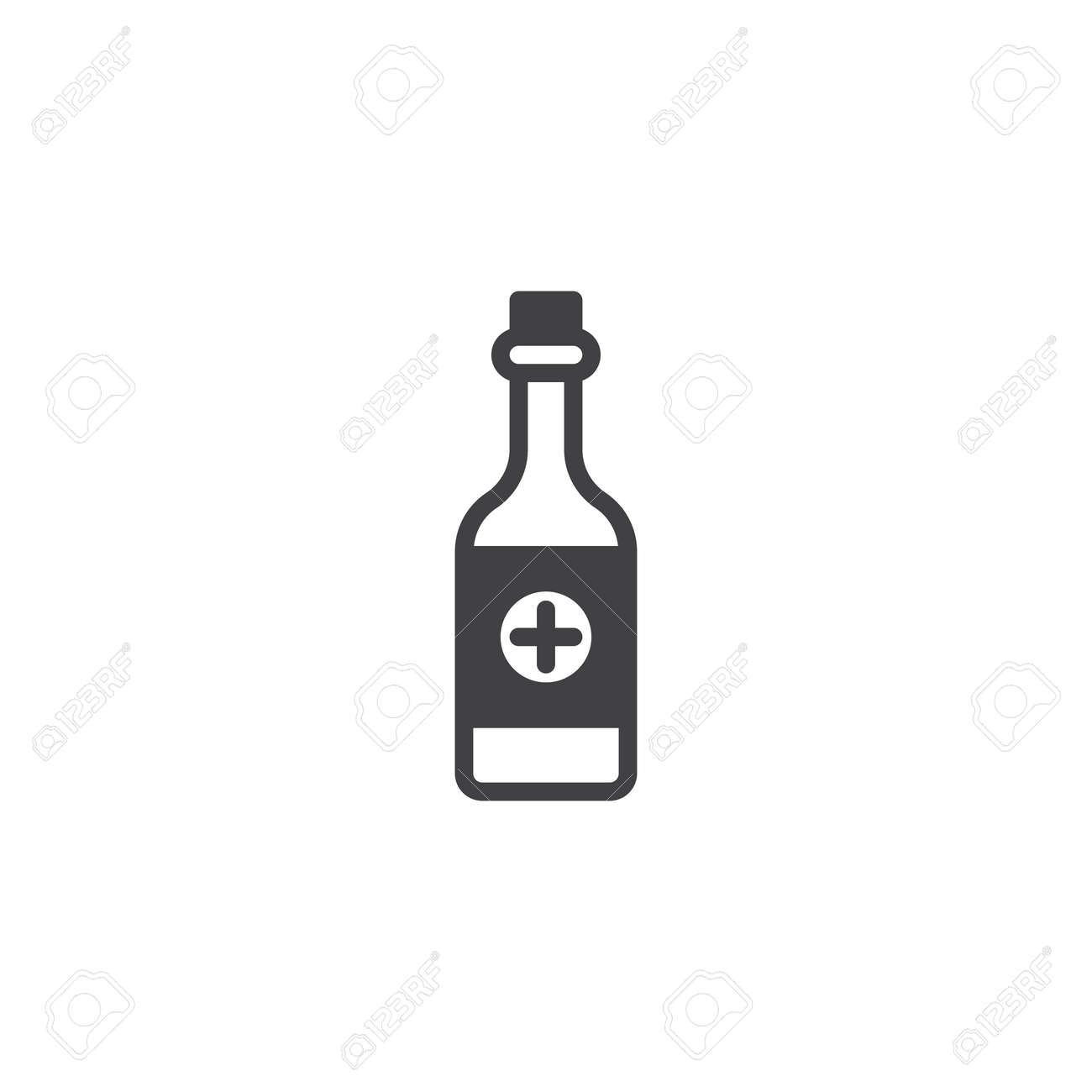 薬瓶アイコンベクター 充填フラットサイン 白に分離された固体ピクトグラム シンボル ロゴイラスト のイラスト素材 ベクタ Image