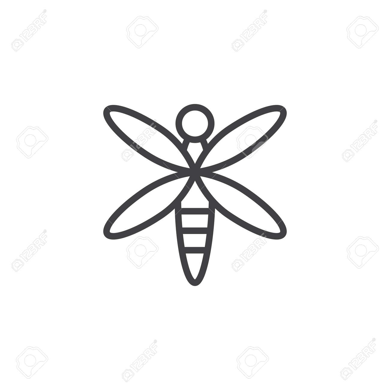 dragonfly outline icon linear