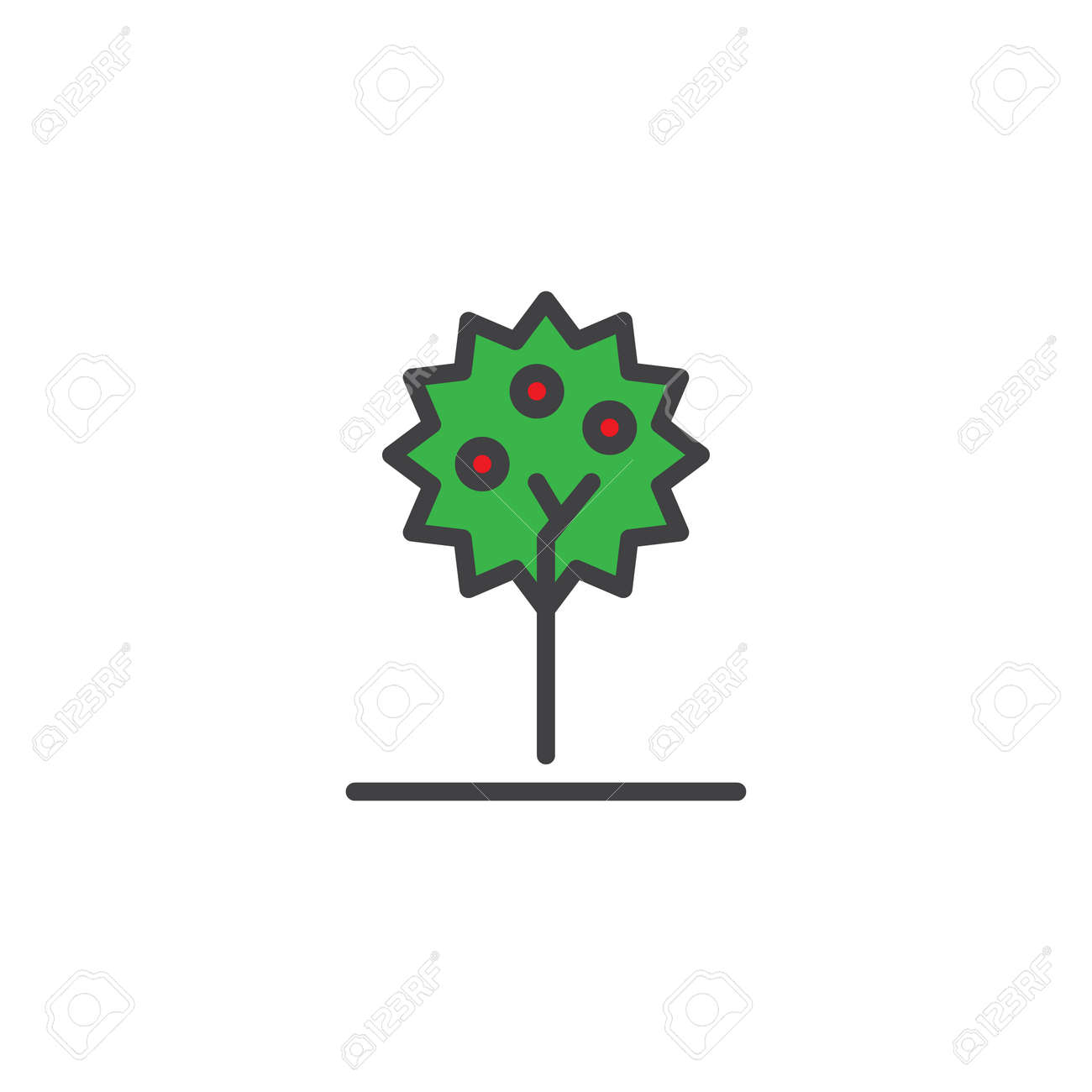 Apple Tree With Apples Filled Outline Icon Line Vector Sign Royalty Free Cliparts Vectors And Stock Illustration Image 96610996