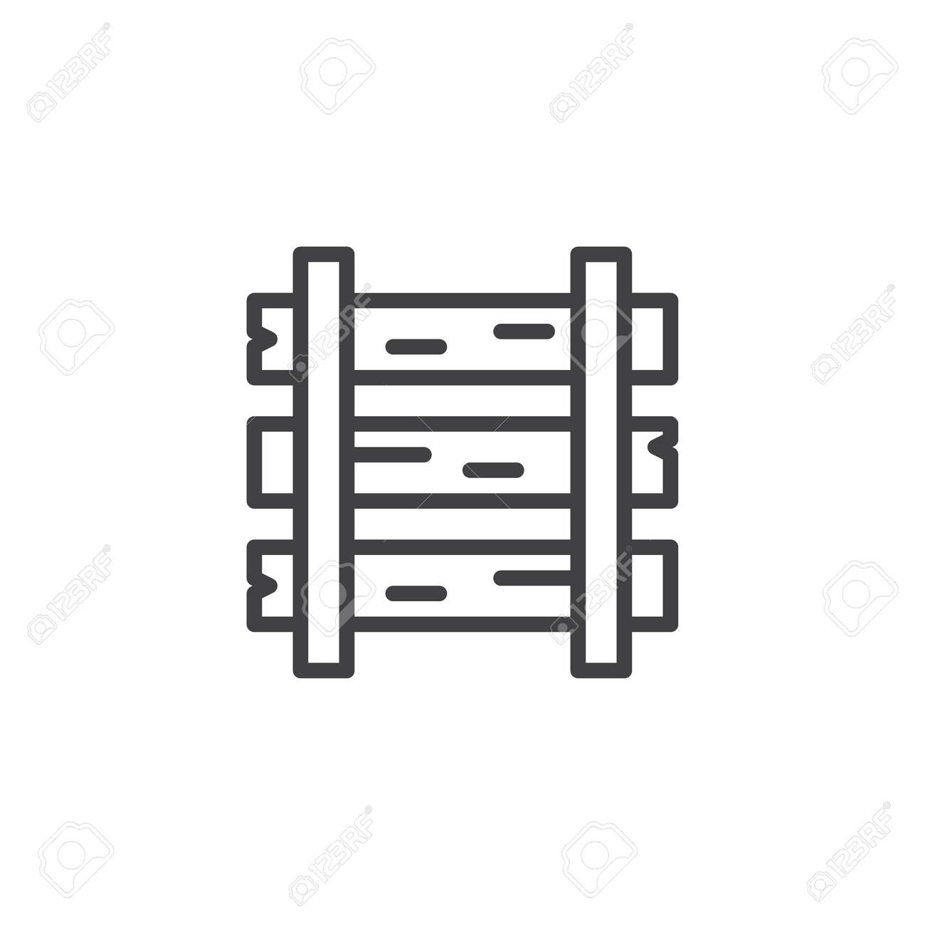 rails and sleepers outline icon linear style sign for mobile