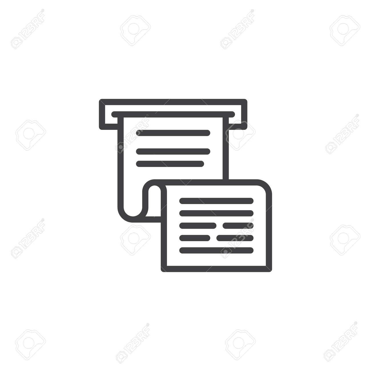 invoice or paycheck outline icon linear style sign for mobile