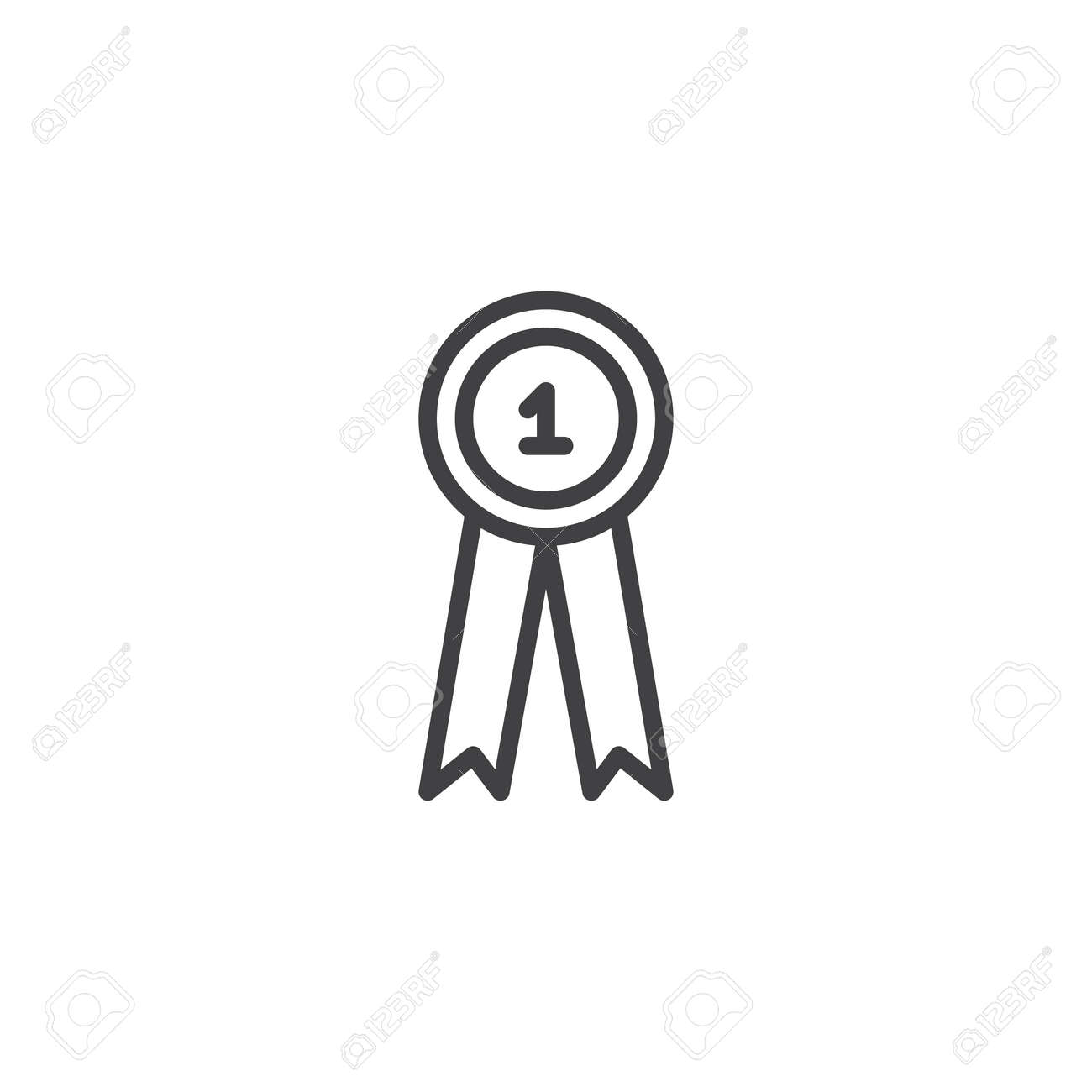 first place award ribbon outline icon linear style sign for award ribbon outline