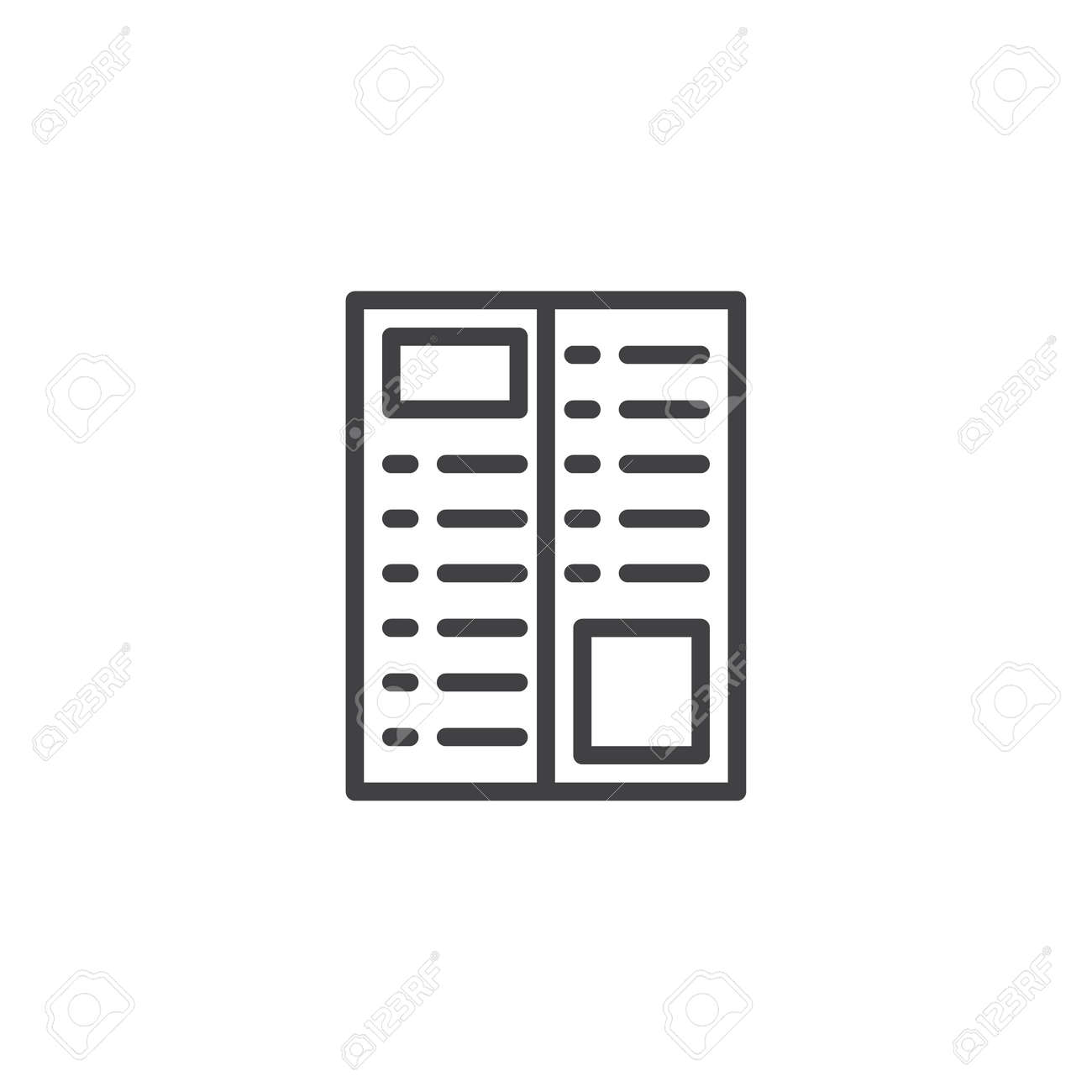restaurant menu book outline icon linear style sign for mobile menu outline