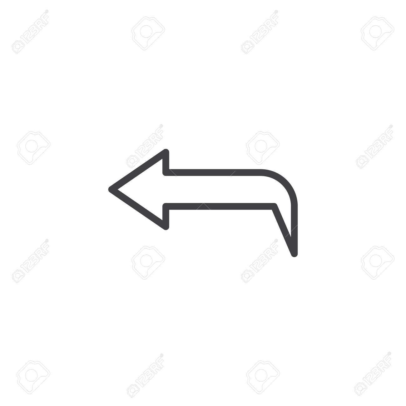 Reply Arrow Outline Icon. Linear Style Sign For Mobile Concept And Web  Design. Back, Left Arrow Simple Line Vector Icon. Symbol, Logo  Illustration. Pixel Perfect Vector Graphics Royalty Free SVG, Cliparts,  Vectors,, image size:1300x1300
