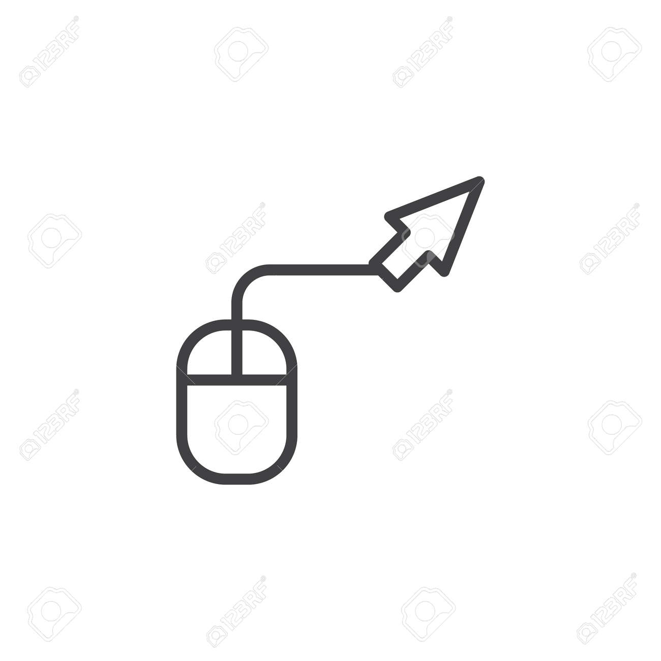 Computer Mouse Cursor Line Icon. Linear Style Sign For Mobile Concept And  Web Design. Computer Mouse Arrow Click Outline Vector Icon. Symbol, Logo  Illustration. Pixel Perfect Vector Graphics Royalty Free SVG, Cliparts,, image size:1300x1300
