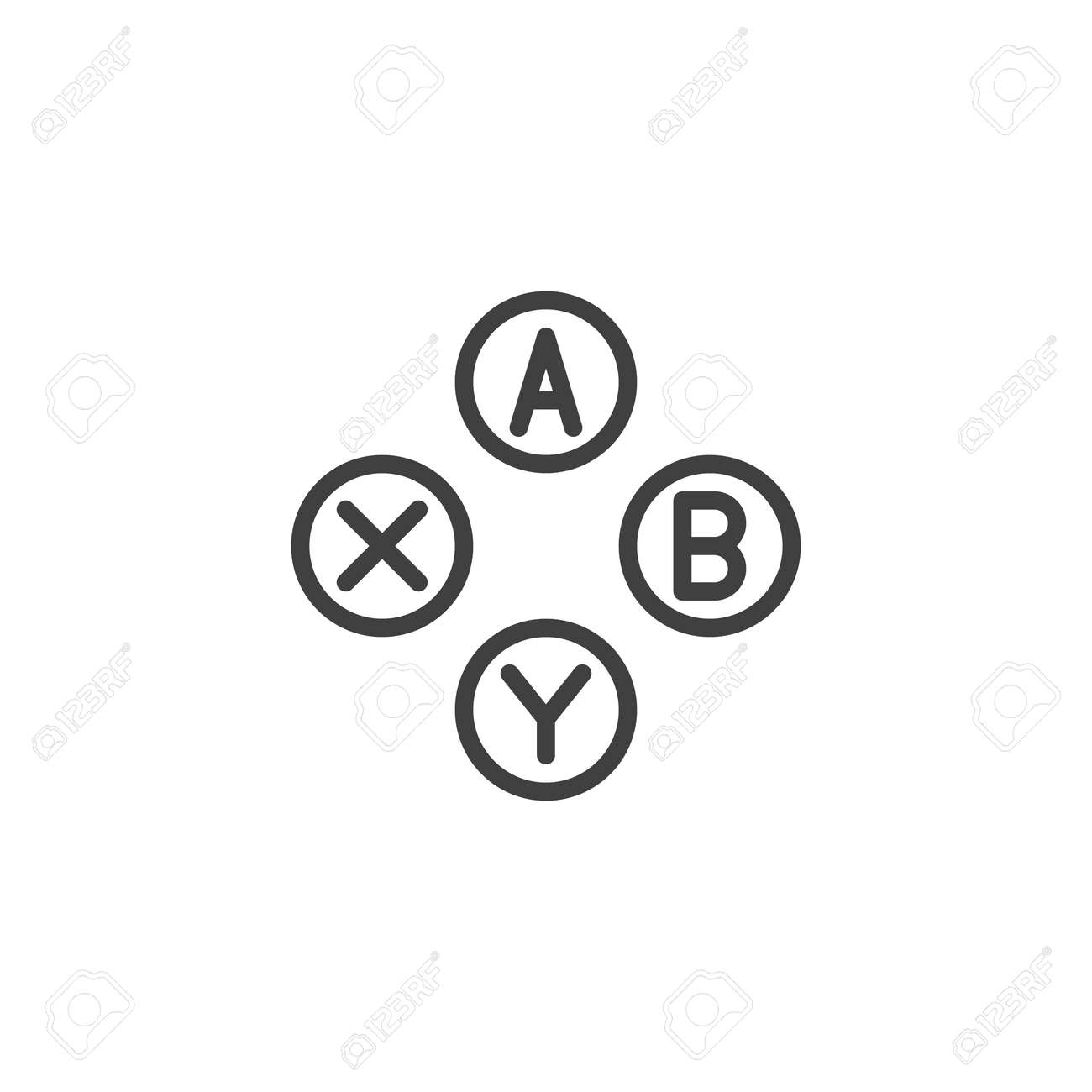 Game Controller Buttons Line Icon. Linear Style Sign For Mobile Concept And  Web Design. Gamepad - Video Game Controller Outline Vector Icon. Symbol,  Logo Illustration. Vector Graphics Royalty Free SVG, Cliparts, Vectors,