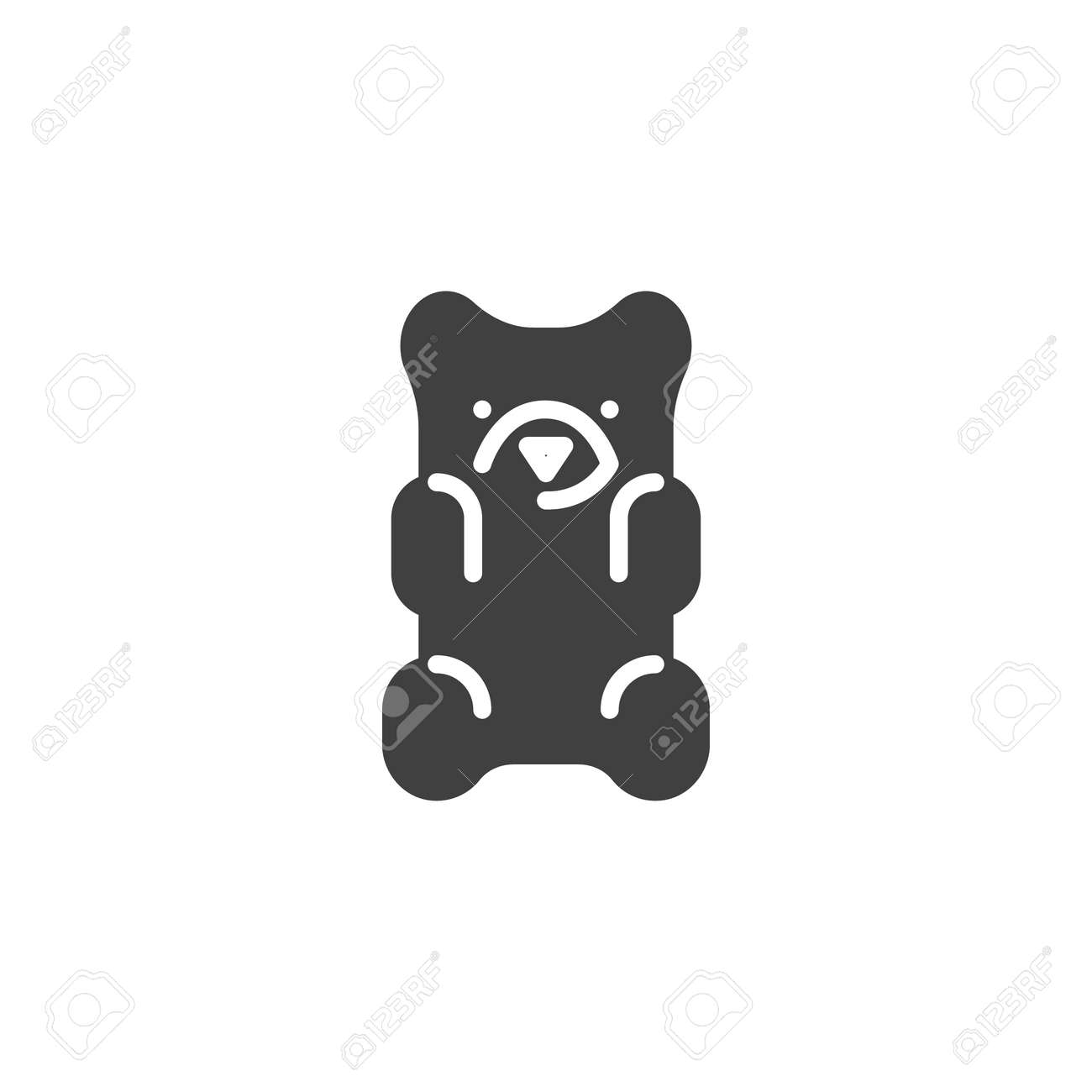 Sweets And Candy Related Jelly Bear Or Gummy Bear Vector In Flat