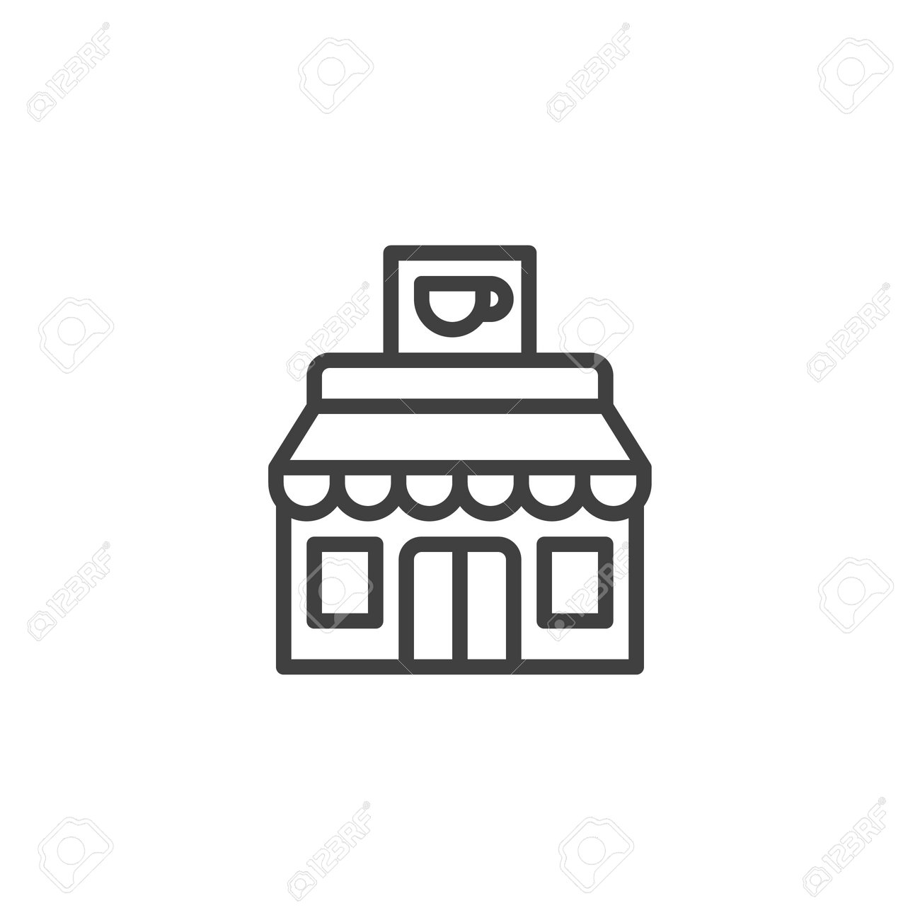 Coffee Shop Building Line Icon. Linear Style Sign For Mobile Concept And  Web Design. Cafeteria Restaurant Outline Vector Icon. Vector Graphics  Royalty Free SVG, Cliparts, Vectors, and Stock Illustration. Image  157619380., image size:1300x1300