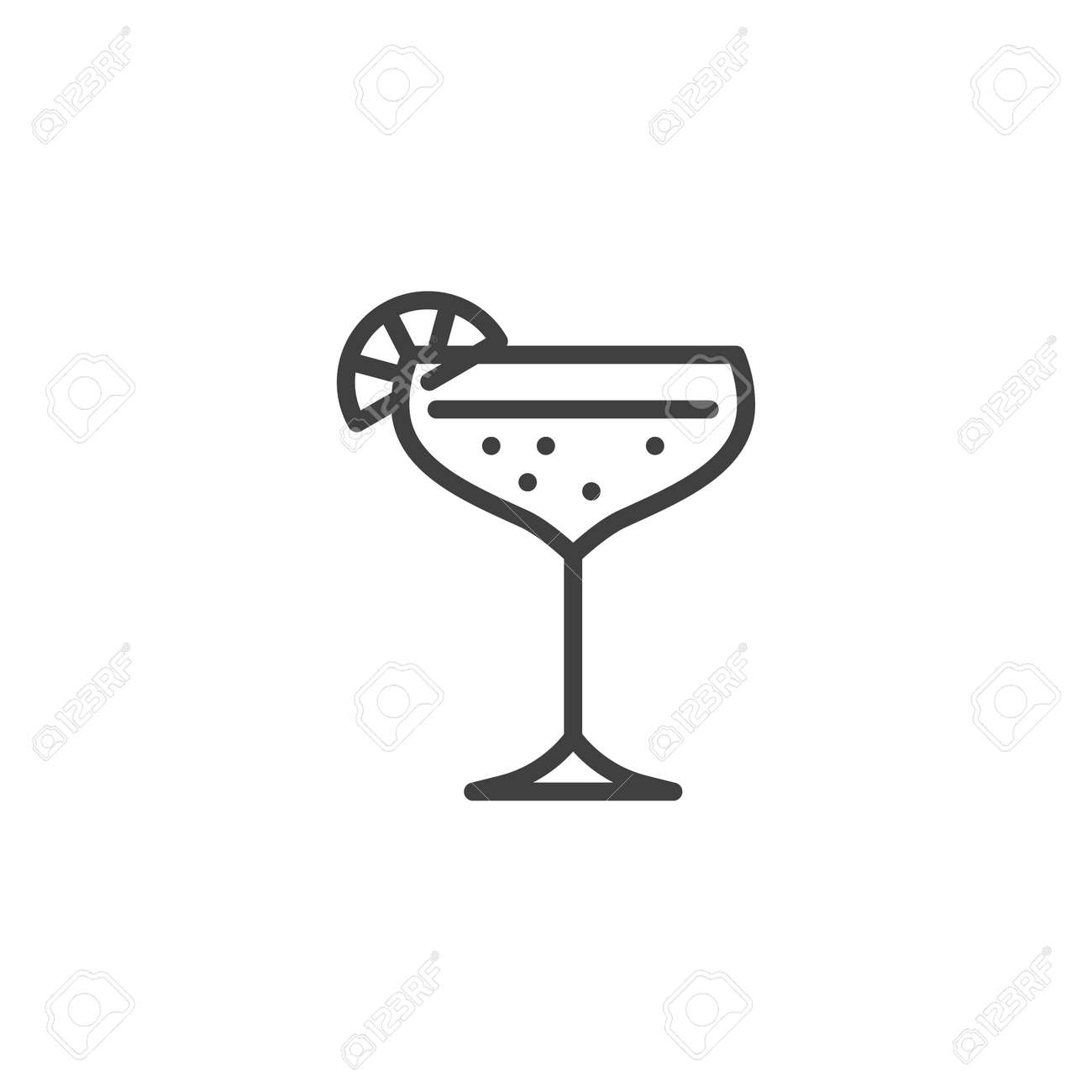 Martini Cocktail Glass Line Icon. Linear Style Sign For Mobile Concept And  Web Design. Margarita Glass With Lime Outline Vector Icon. Symbol, Logo  Illustration. Vector Graphics Royalty Free SVG, Cliparts, Vectors, and, image size:1300x1300
