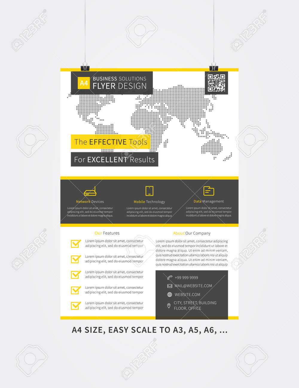 business leaflet layout vector design a4 size page with sample business handout template