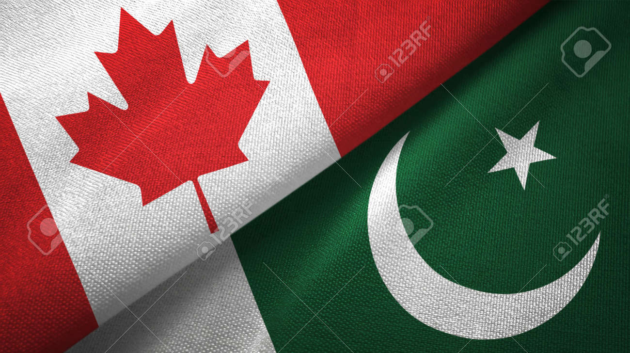 Canada And Pakistan Flags Together Relations Textile Cloth, Fabric Texture  Stock Photo, Picture and Royalty Free Image. Image 116671820.