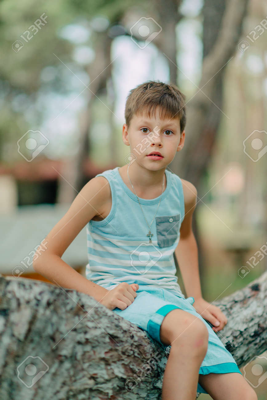 Little boy in shorts Clearance