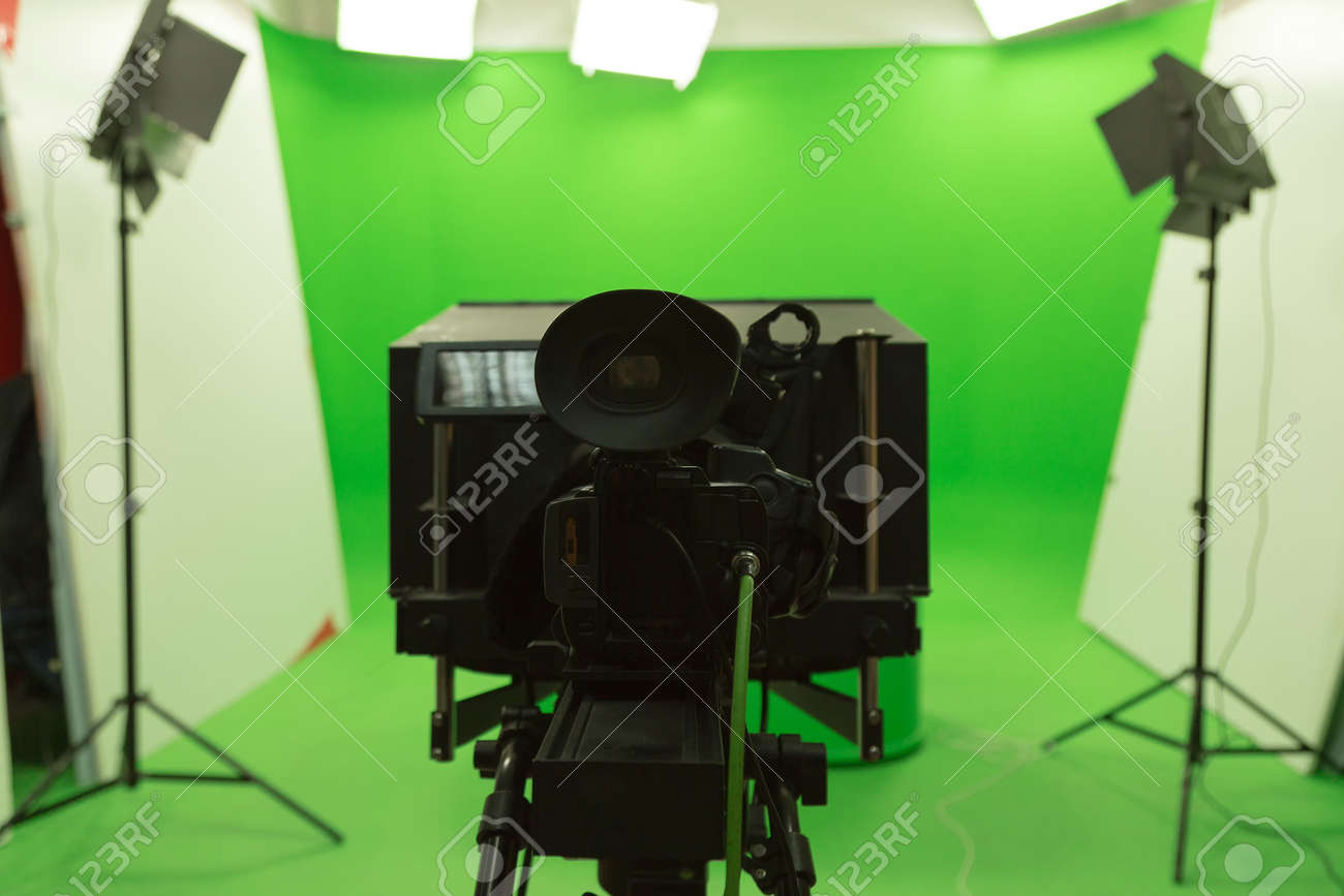 modern tv studio green