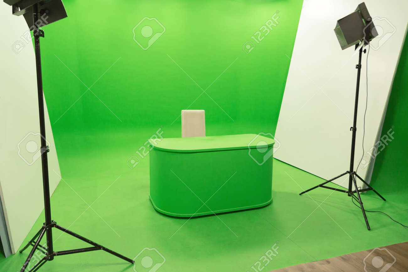 modern tv studio green