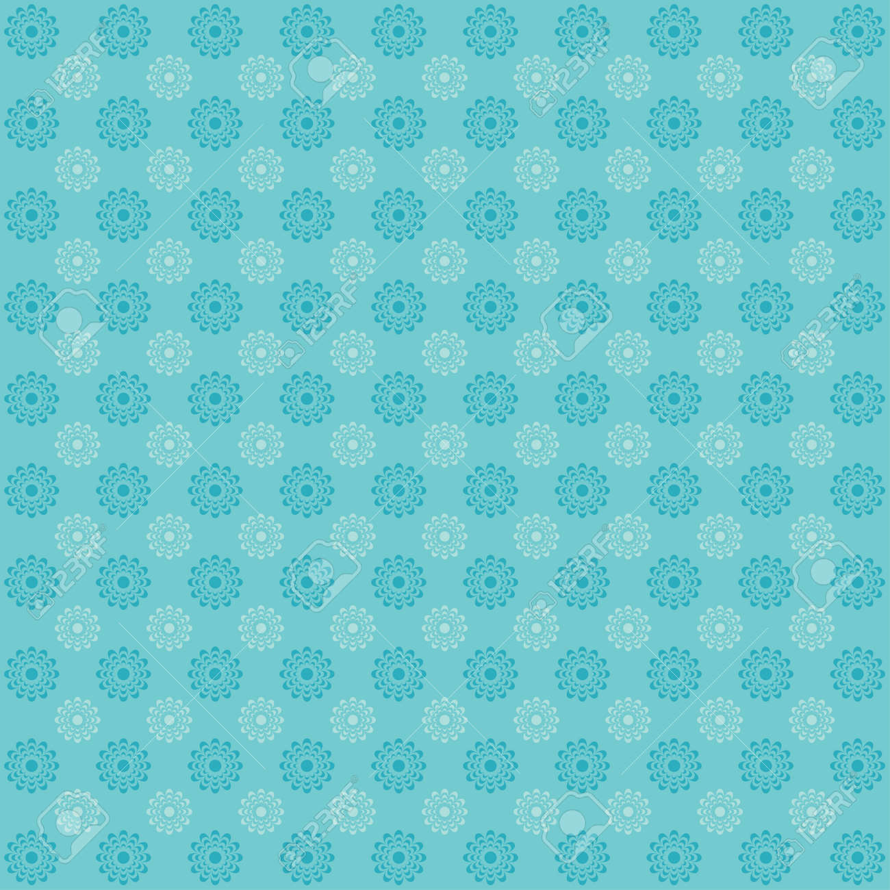 ブルーの花柄 花と細かいテクスチャのイラスト素材 ベクタ Image