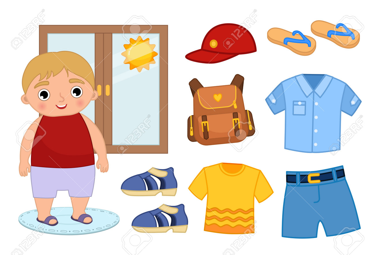 Primavera Ropa De Verano E Invierno Ilustraciones Ropa De Calor