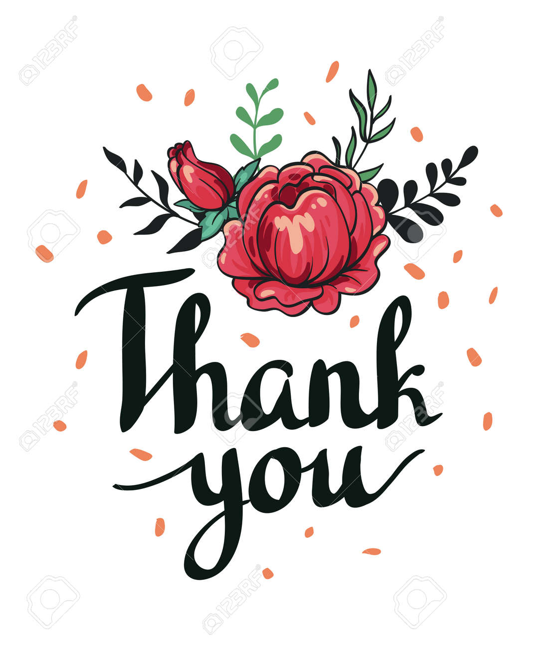 hand drawn garden floral thank you card hand drawn vintage collage