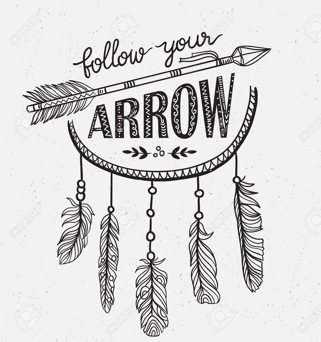 boho template with inspirational quote lettering follow your