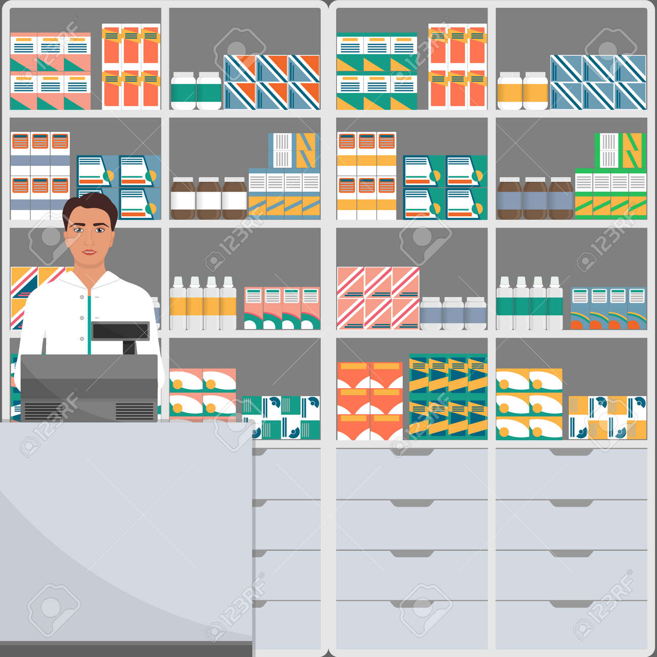 Plano de una farmacia