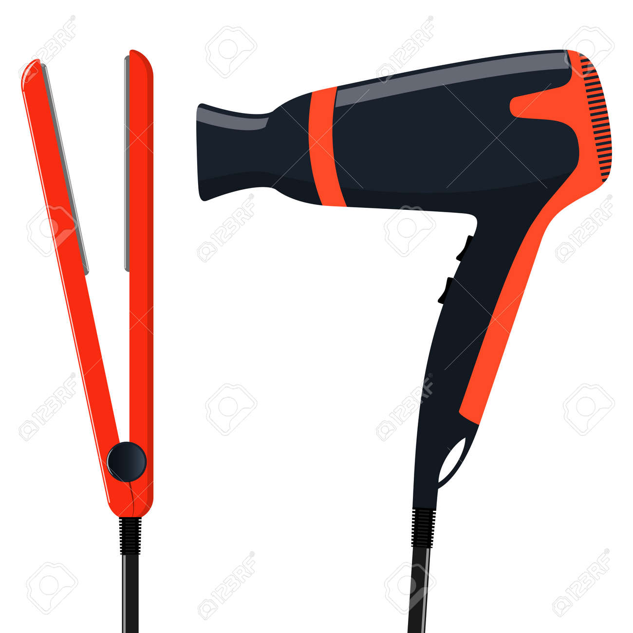 hair dryer and hair straightener