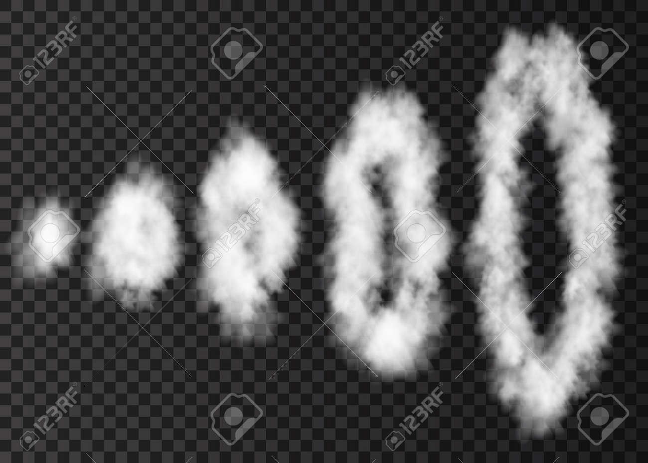 White puff of smoke isolated on transparent background. Steam rings from smoking pipe texture. Realistic vector rising circles of fog or mist special effect. - 83314960 White puff of smoke isolated on transparent background. Steam rings from smoking pipe texture. Realistic vector rising circles of fog or mist special effect. - 83314960