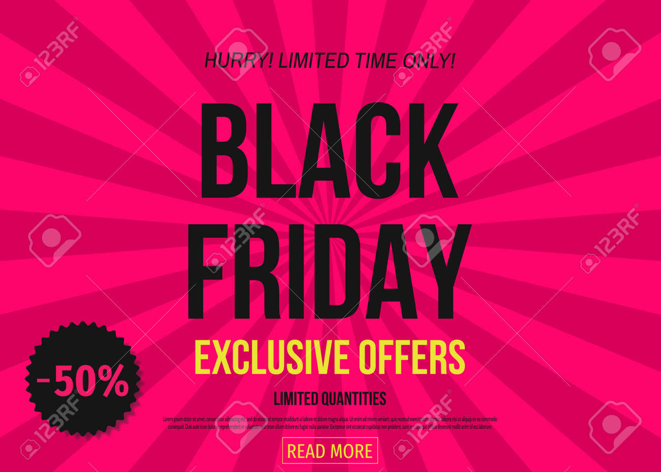 black friday sale poster template on pink background limited