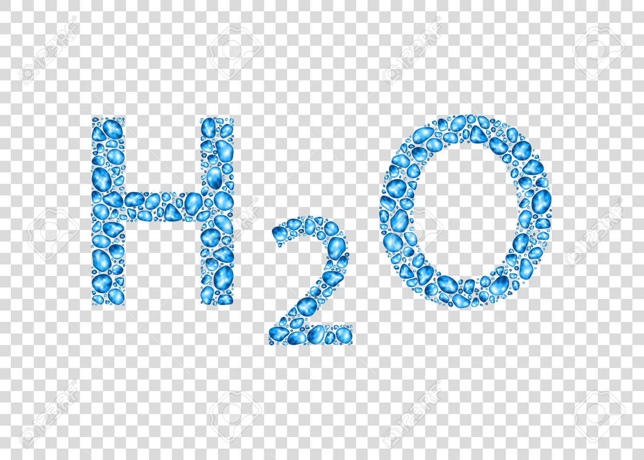 chemical formula of water with drops isolated on transparent what is the chemical formula for water