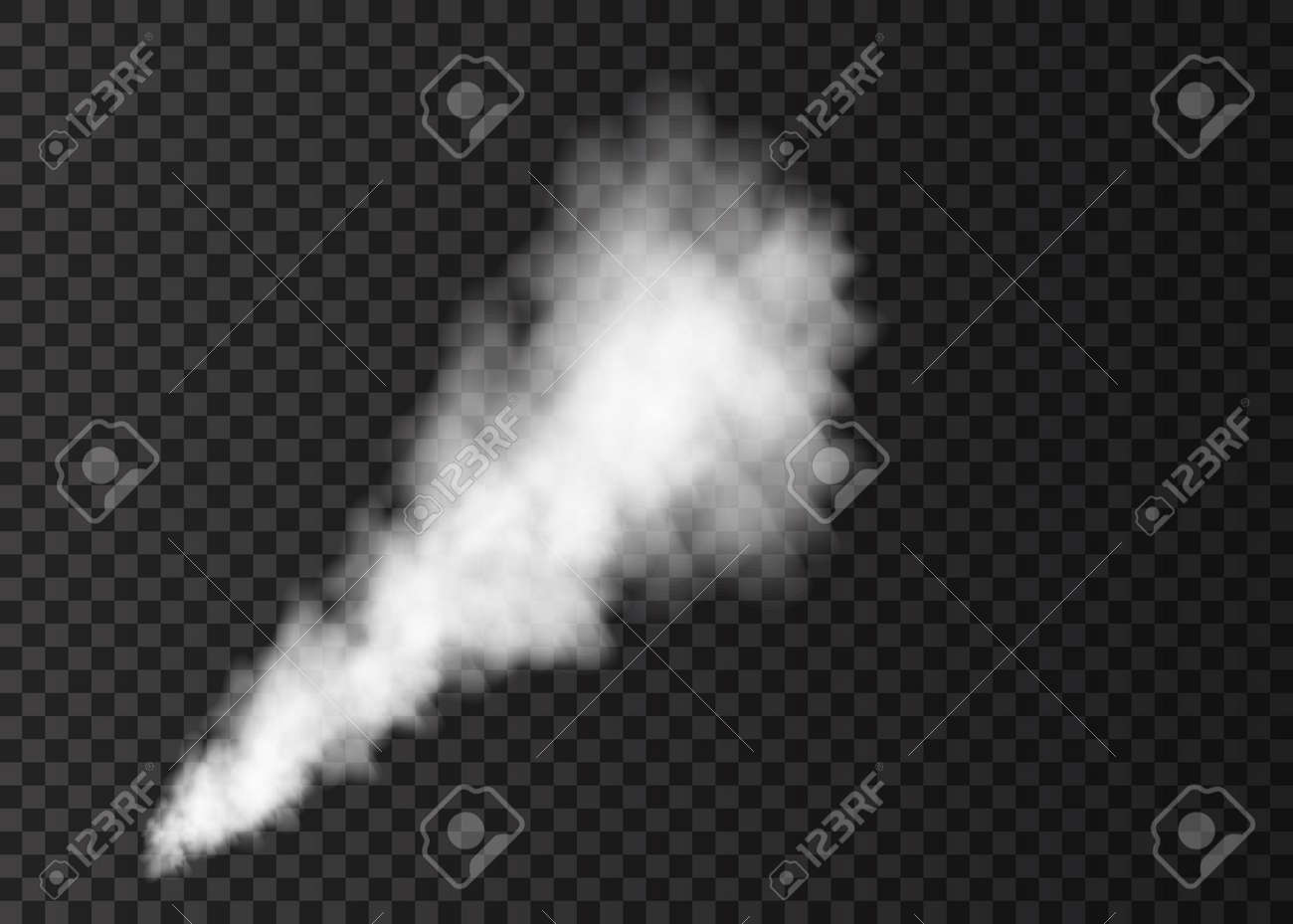 White Smoke Burst Isolated On Transparent Background Steam