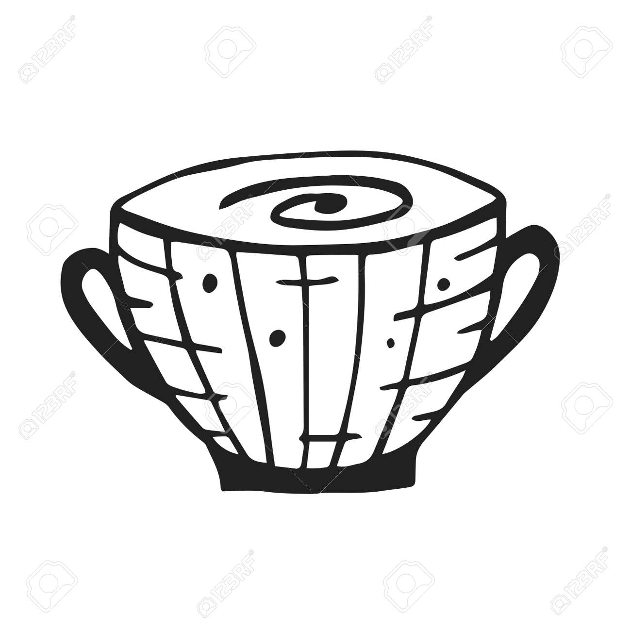Simple Cup Of Coffee Or Tea Vector Calligraphy Illustration Royalty Free Cliparts Vectors And Stock Illustration Image 135964578