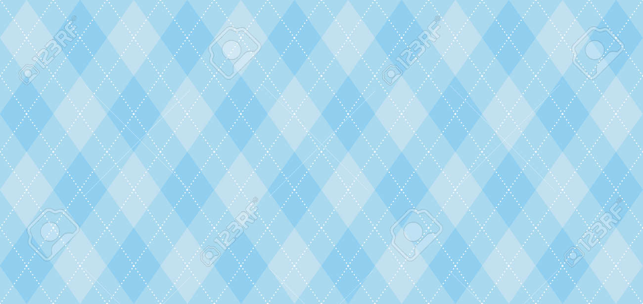 Argyle Vector Pattern Light Blue With Thin White Dotted Line